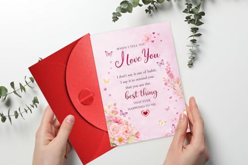 Elegant Mother's Day Card with Envelope - 5x7 Inch for Wife