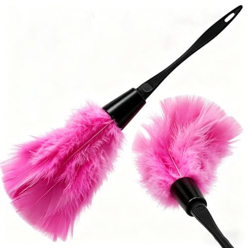 14-Inch Rose Red Feather Duster - 2 PCS Lightweight Home Cleaning Tool