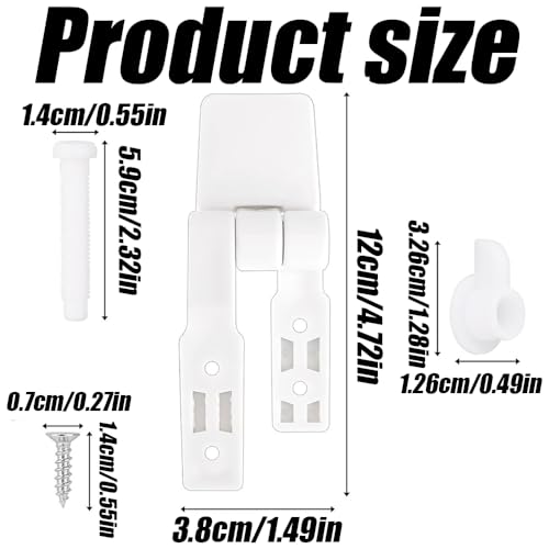 Universal Toilet Seat Hinge Replacement Kit - 2 Pack White Plastic Hardware