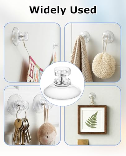 20 PCS 32mm Small Suction Cups with Screw Nut - Clear PVC for Hanging
