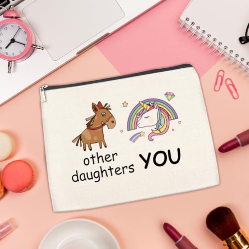 Funny Gifts for Daughter Makeup Bag Travel Toiletry Pouch