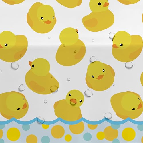 Rubber Duck Tablecloth Set - 3 Disposable Birthday Decorations