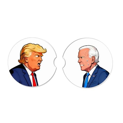 Absorbent Ceramic Car Coasters Set of 2 - 2.56" Funny Gift