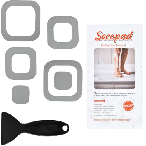 Secopad Non-Slip Bathtub Stickers, 12PCS Grey PEVA Adhesive