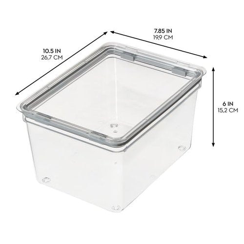 iDesign Large Tall Dry Goods Storage Bin, The Fresh Collection – 7.85” L x 10.85” H x 6” W, Clear Bin