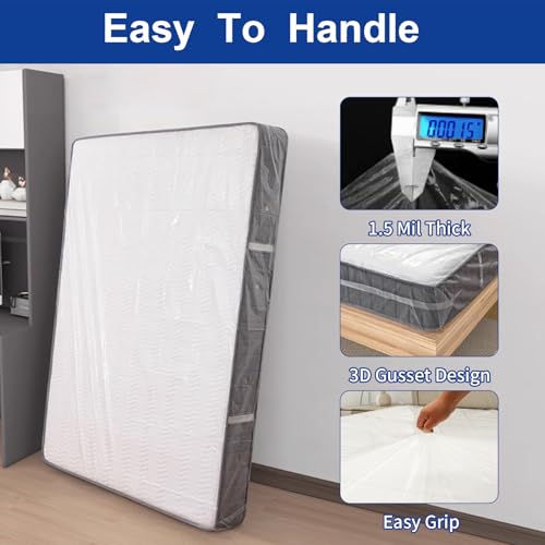 TopSoon Twin Mattress Bag for Moving & Storage - 2 Pack, 1.5 Mil Waterproof Protector