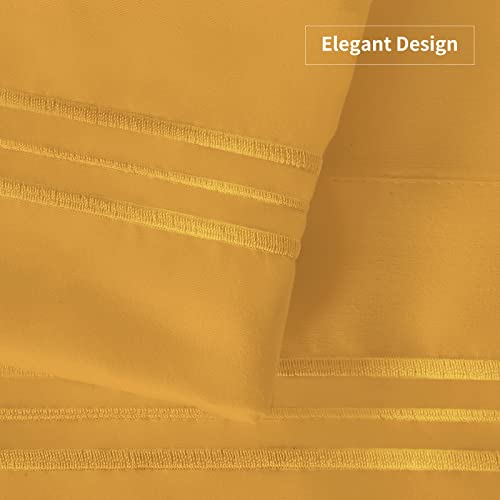 YIYEA California King Pillow Cases Set of 4 - Ultra Soft Microfiber, 20x40, Yellow