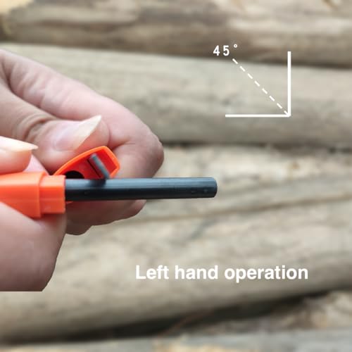 2Packs Ferro Rod Fire Starter for Camping, Ferrocerium Flint and Striker Survival Kit (Black)