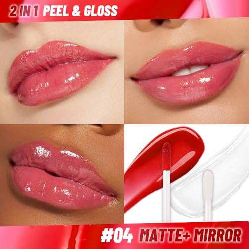 JUAAZIN Dual-Ended Peel-Off Lip Stain & Gloss Oil Combo Burgundy