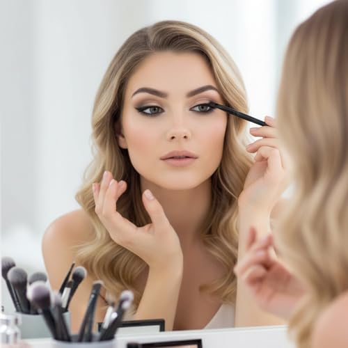 9Pcs Eyeliner Brush Set Ultra Thin Angled Fine Point Eyebrow Brushes Synthetic