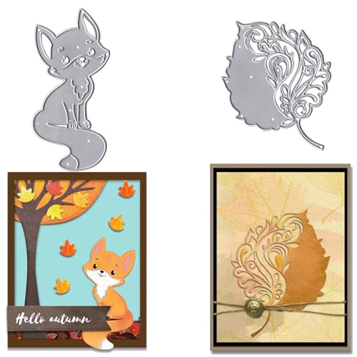 Hying Fall Fox & Leaf Cutting Dies for Card Making