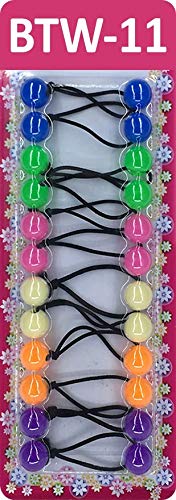 Tara Girls Twin Bead Ponytail Elastics Cute Multi Design Hair Ties Medium