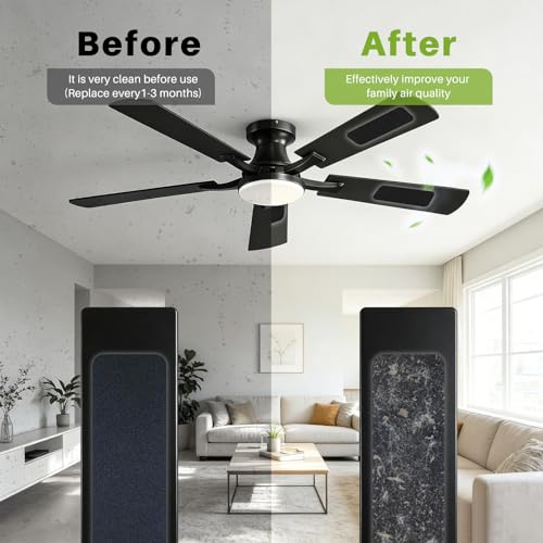 Fanluter 10 Pack Ceiling Fan Filters - Activated Carbon Odor Eliminators