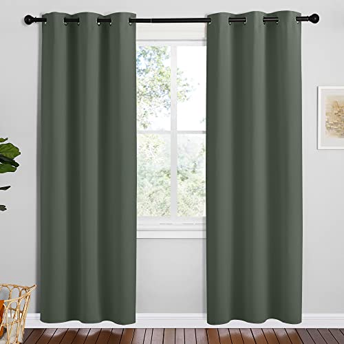 NICETOWN Dark Mallard Blackout Curtains - 2 Panels, 42" x 78"