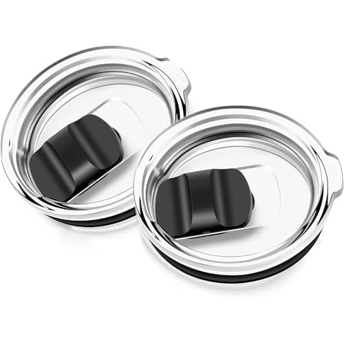 2PCS for YETI 30 oz Tumbler Lid, Replacement Lids Magnetic Slider Compatible for Yeti 30 oz Tumbler, 14 oz Mug and 35 oz Straw Mug, Travel Spill Proof Cup Lids Covers with Magnetic Slider Switch
