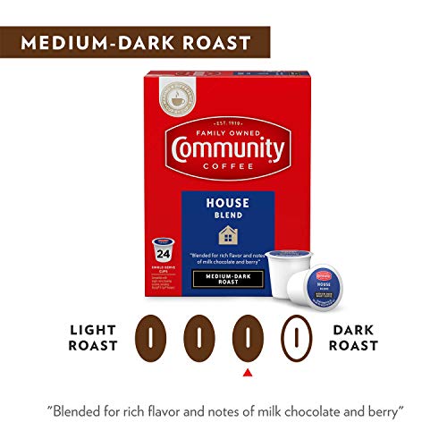 Community Coffee House Blend Coffee Pods, Medium-Dark Roast, 12 Count
