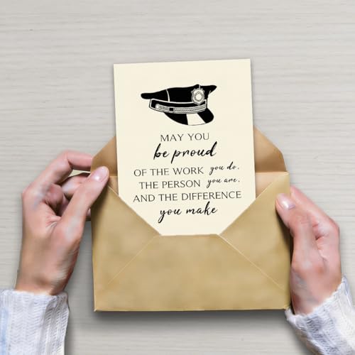 Police Officer Appreciation Card BT-186 with Kraft Envelope & Gold Seal