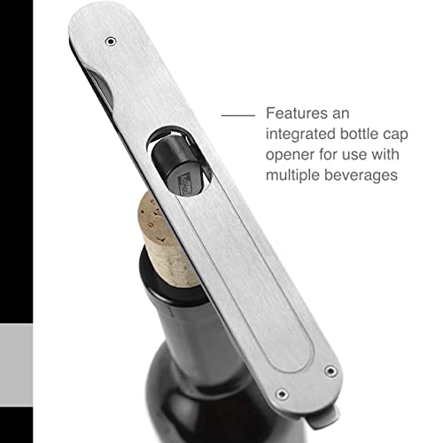 Stainless Steel Corkscrew Wine & Beer Bottle Opener with Foil Cutter