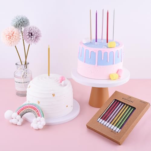 PHD CAKE 36-Count Green Long Thin Tapered Birthday Cake Candles with Holders