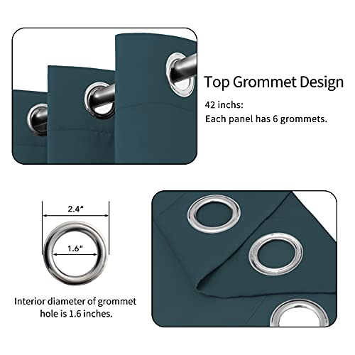 Easy-Going Blackout Curtains - Thermal Insulated Grommet Drapes, 42x63 in, Noise Reduction