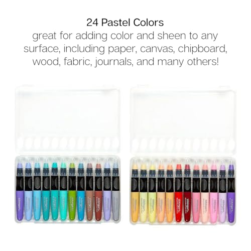 KINGART Pastel GEL STICK Set, Artist Pigment Crayons, 24 Unique Colors, Water Soluble, Creamy, and Odorless, Use on Paper, Wood, Canvas and more