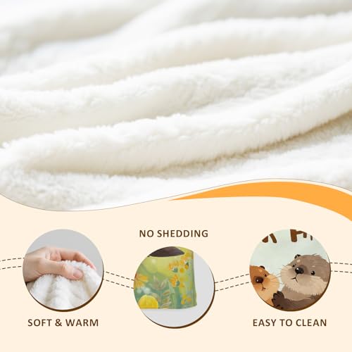 Romantic Otter Half Flannel Blanket for Couples - 50"x60"