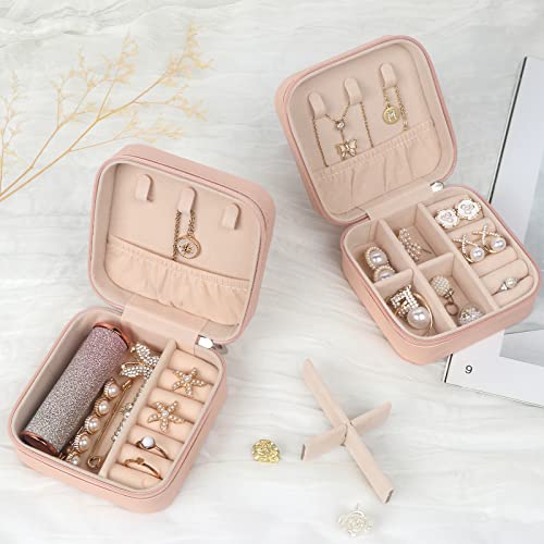 MFXIP Portable Travel Jewelry Case - Compact PU Leather Organizer
