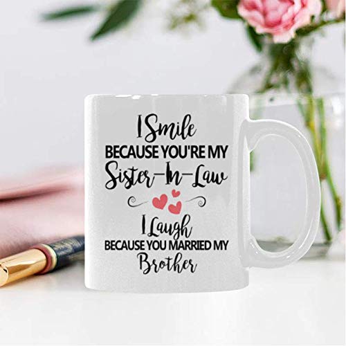 Funny Sister-in-Law Coffee Mug - 11oz Ceramic Gift for Friends and Family