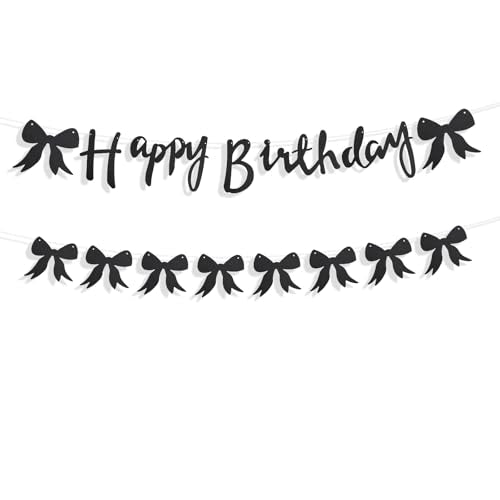 Coquette Bow Happy Birthday Banner | Elegant Party Decoration