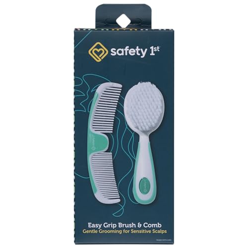 Safety 1st Easy Grip Baby Hair Brush and Comb Set with Soft Bristles