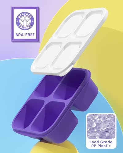 Canfanni White Lids 5 Pack Bento Snack Containers with 4 Compartments - BPA-Free Food Storage for Lunch & Travel