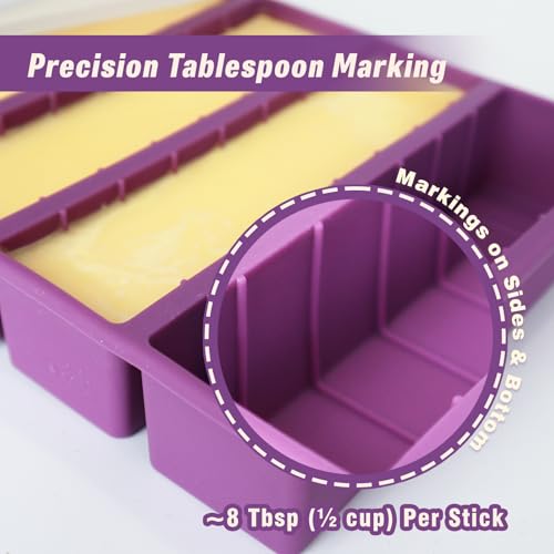 Large Silicone Butter Mold Set with Lid & Spatulas - Non-Stick