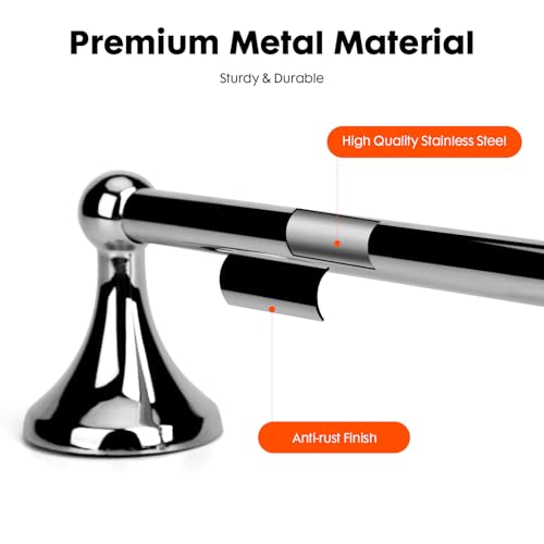 Polished Chrome Hand Towel Bar - Durable Bathroom Holder