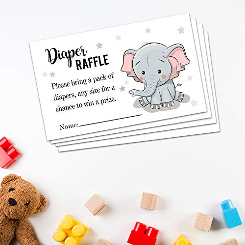 50 Greenery Diaper Raffle Tickets for Baby Shower Invitations
