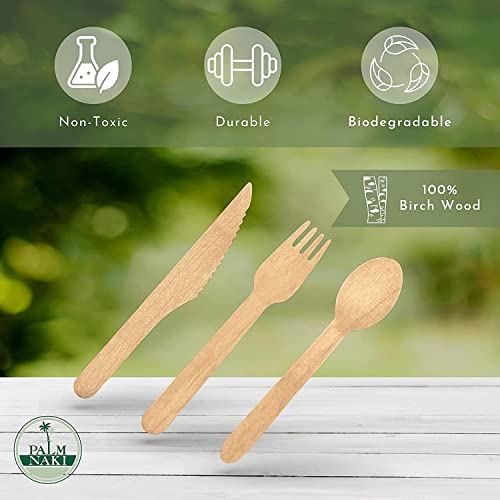 Eco-Friendly Birchwood Cutlery Set - 40 Disposable Forks