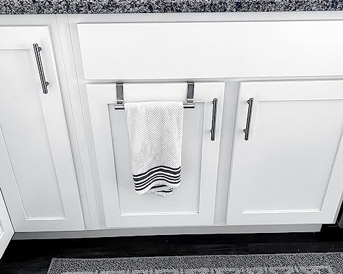Stainless Steel Over Cabinet Towel Holder - 2 Pieces Kitchen Towel Rack