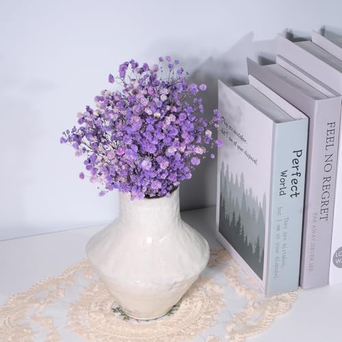 Dried Baby's Breath Bouquet - Pure Purple Gypsophila Flowers