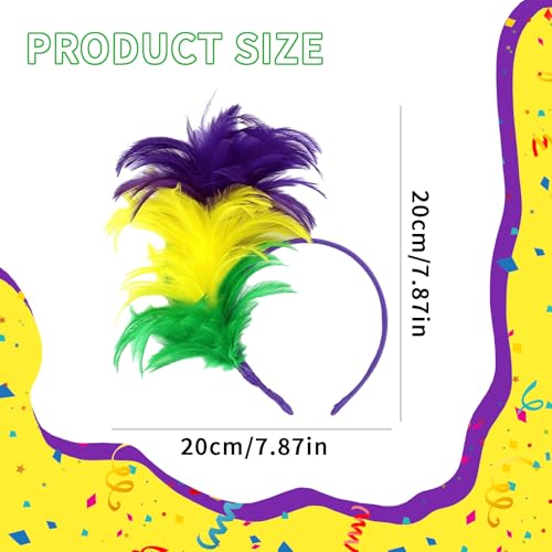 Mardi Gras Feather Headband 1920s Flapper Headpiece Costume Accessory