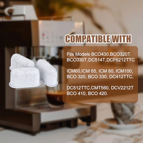 3-Pack Coffee Maker Water Filter Replacement for Delonghi 7313285779