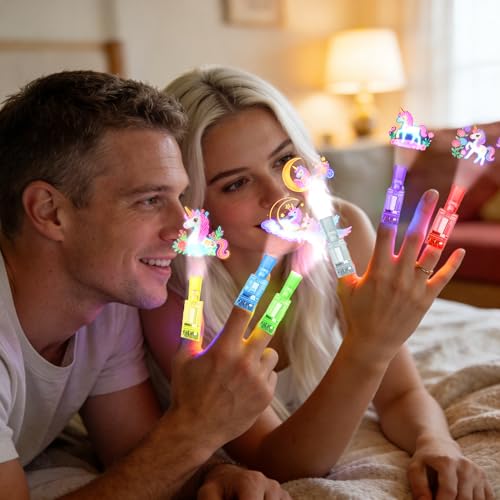 CHSLtmxq 24PCS Unicorn Party Favors Finger Lights - Neon Glow Goodie Bag Stuffers