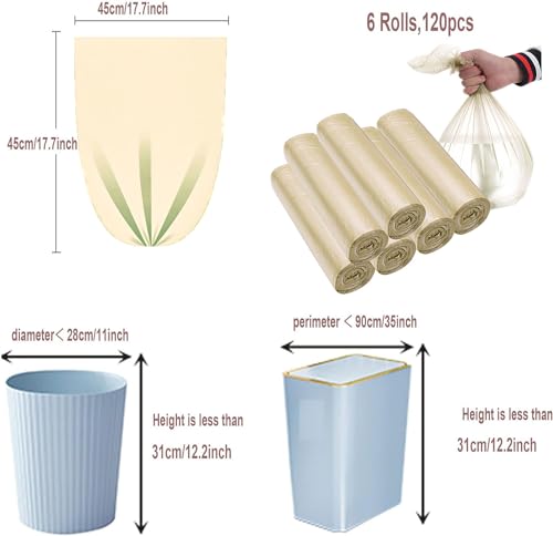 120 Count 4 Gallon Biodegradable Trash Bags - Strong & Leak Proof
