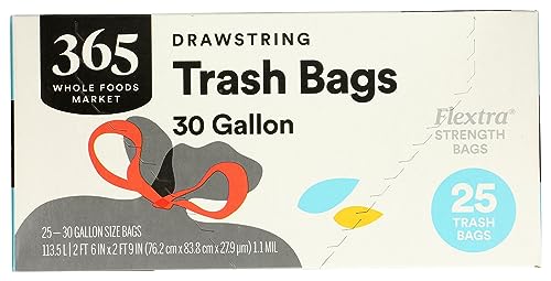 365 by Whole Foods Market Flextra Strength Trash Bags, 30 Gallon, 25 Count