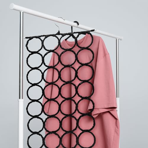 Super Z Outlet Foldable 28-Hole Closet Organizer Hanger - Black (15" x 7.4")