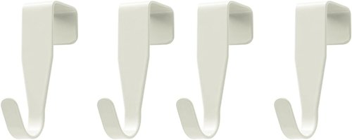 Eywlwaar Over The Cabinet Door Hooks - 4-Pack Single Hook for Easy Storage | Fits Doors Up to 0.8 Inch Thick