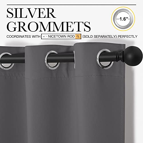 NICETOWN Grey Blackout Curtains - 29"W x 40"L Thermal Insulated Grommet Set
