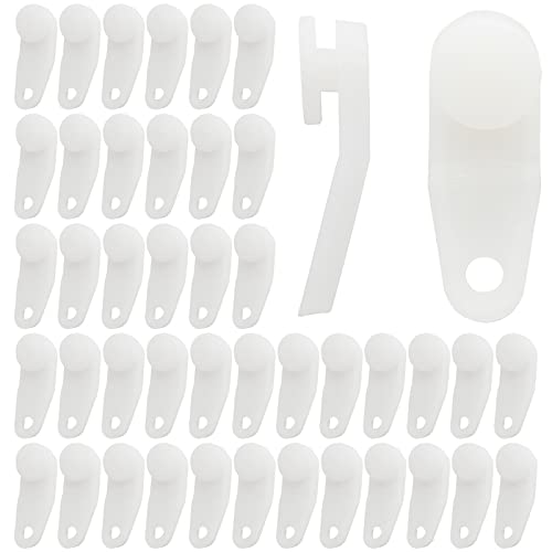 Litoexpe 50-Piece White Curtain Track Glider Hooks for Easy Installation
