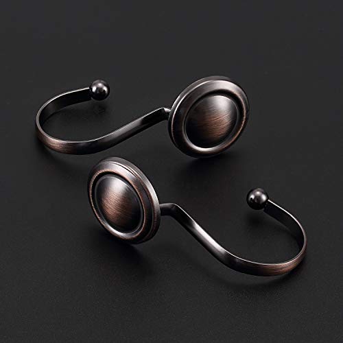 CHICTIE Oil Rubbed Bronze Shower Curtain Hooks - Set of 12 Rustproof Rings