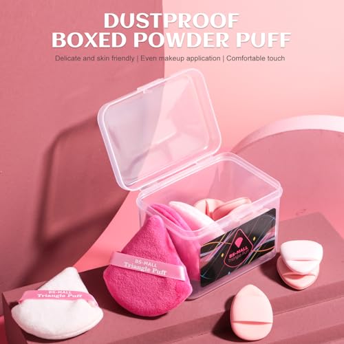 BS-MALL Pink Powder Puff and Mini Makeup Sponge Set - 12 Pack