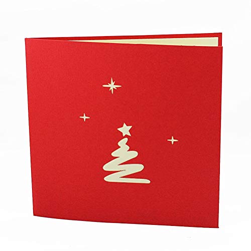3D Pop Up Christmas Tree Greeting Card with Envelope - Pack of 1 - Holiday Xmas & New Year