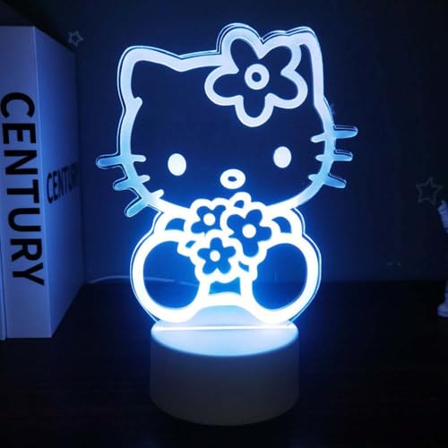 Cat 3D Night Light - Kawaii LED Desk Lamp with 3 Color Modes